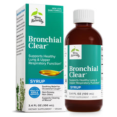 Terry Naturally Bronchial Clear - 3.4 fl oz Syrup - Supports Healthy Lung & Upper Respiratory Function - Non-Drowsy Non-Jittery Formula - Non-GMO Vegan Gluten Free - 20 Servings
