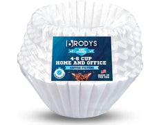 Brodys Coffee Filters 4-6 Cups - Junior Basket Style (200 Count) White Paper Chlorine Free All-Natural Paper No Messy Ground Overflow
