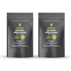 Bee and You - 100% Natural & Raw Bee Pollen Granules Bee Pollen Supplement Natural Superfood Amino Acids Antioxidants Enzymes Vitamin B Paleo Keto Gluten Free Adults | 5 Oz Pack of 2