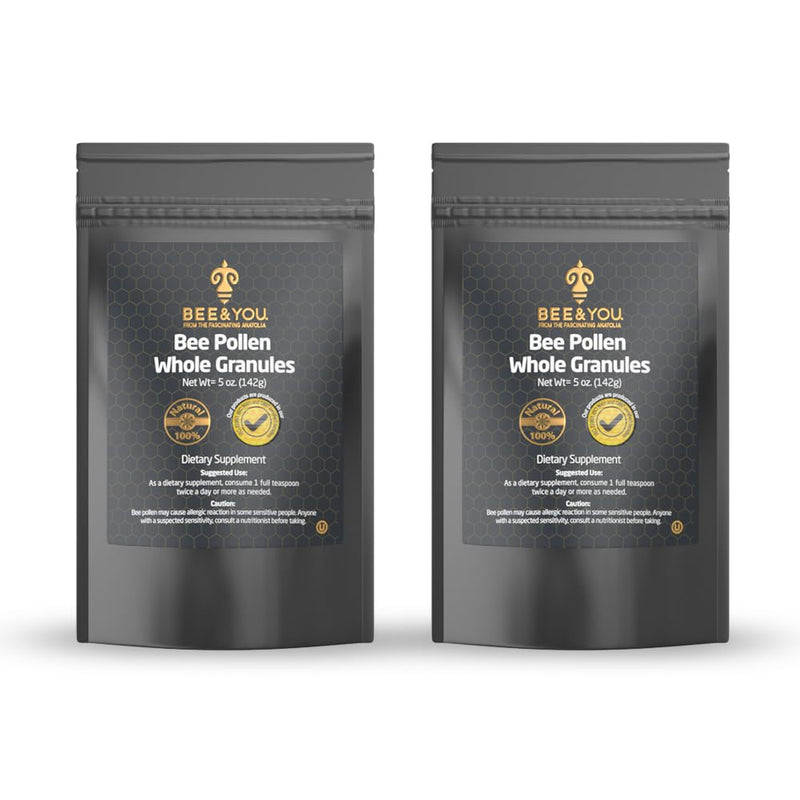 Bee and You - 100% Natural & Raw Bee Pollen Granules Bee Pollen Supplement Natural Superfood Amino Acids Antioxidants Enzymes Vitamin B Paleo Keto Gluten Free Adults | 5 Oz Pack of 2