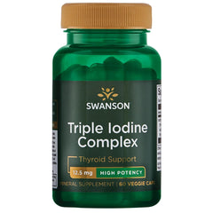 Swanson Triple Iodine Complex-Natural Supplement for Vital Thyroid Support-Promotes Metabolic Function Increased Red Blood Cell Production & Heart Health-(60 Veggie Capsules 12.5mg Each) 1 Pack