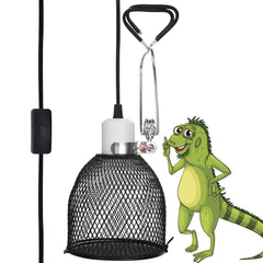 APlayfulBee Reptile Heat Lamp Cap Heat Lamp Fixture Reptile Anti-Scald Lampshade Ceramic Heat Emitter Basking Heater Lamp Reptile Accessories for Turtles Chicks Lizard Snak