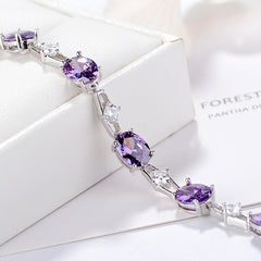 S925 Silver Jewelry with Stylish Amethyst Bracelet