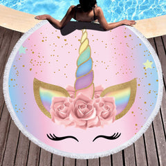 Unicorn Beach Towel, Bath Towel, Yoga Mat