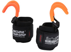 Best Weight Lifting Rod Hooks Heavy Duty Wrist Wraps Power Weight Lifting Training Gym Grips Straps Set of 2 (Orange Women-Wrist Size Small/Medium)