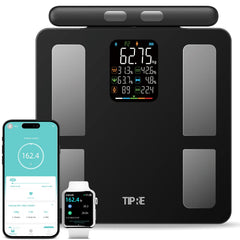 TIPRE Smart Scale for Body Weight 8-Electrode Digital Weight Scale for Body Fat Bathroom Scale with BMI Full Body Composition Analysis with Bluetooth Health Monitor for Weight Loss 400lb