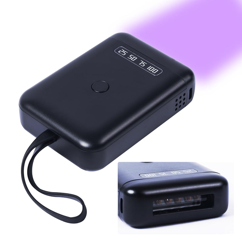 V Light Hair Extensions Kit Mini V Light Hair Extension Machine With V Light Lamp*1 405nm Portable Fast Curing Hair Extension UV Glue V Light Wig Extension LED UV Lamp. (Black Machine)