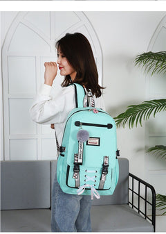 Fashionable Sports Backpack with USB Charging (Customizable)