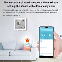 Tuya WiFi Temperature and Humidity Detector - Pearl White