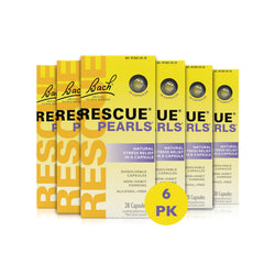 Bach RESCUE PEARLS Natural Orange Vanilla Flavor Natural Stress Relief Homeopathic Flower Essence Quick-Dissolve Gluten & Sugar-Free 6 pack 28 Count Each