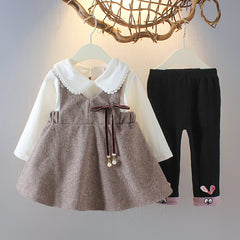 Three-Piece Western Style Suit for Girls in Autumn