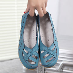 Fashionable Genuine Leather Slip-On Flats for Women