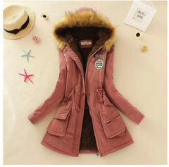 Thick Cotton Coat with Hood and Lamb Fleece Lining