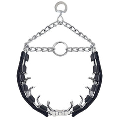 Prong Training Collar for Dogs Adjustable Dog Pinch Collar with QuickRelease Buckle Dog No Pull Collar for Small Medium Large Dogs 2 Extra Link and 20pc Caps (Black M/L(17-23" Neck 3.2mm))