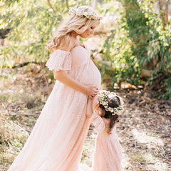 Maternity Photography Props Lace Wedding Dress Gown