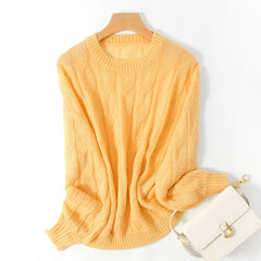 Loose Fit Women's Thin Knit Sweater with Hollow Neck