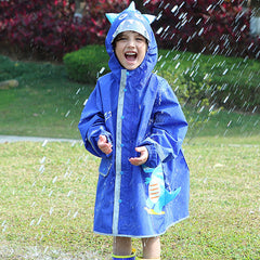 Reflective Dinosaur Raincoat for Kids with Backpack Slot