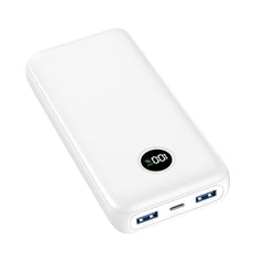 Tranmix Portable Charger 27000mAh Power Bank - USB C 22.5W and PD QC4.0 Fast Charging Portable Power Bank with LED Display 3 Outputs External Battery Pack for iPhone Samsung iPad etc (Pure White)