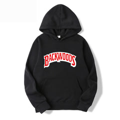Men's Pullover Hoodie with BACKWOODS Print (Hip-Hop)