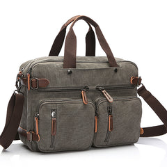Large 3-in-1 Canvas Business Bag for 17-inch Laptop