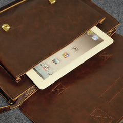 Crazy Horse Leather Briefcase and Shoulder Bag