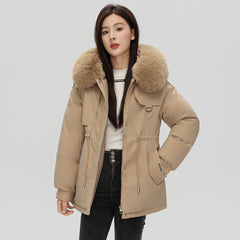 Women's Thick Faux Fur Lined Short Parka Jacket 2023