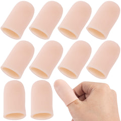 Mxxipp 10pcs Gel Finger Cots Soft Flexible Finger Cap Covers Thumb Support Protector for Hands Cracking Eczema Skin Trigger Finger Arthritis Pain Relief