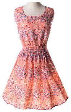 2018 Summer Plus Size Floral Chiffon Dress and Skirt