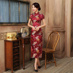 Summer Vintage Chinese Style Long Qipao Dress