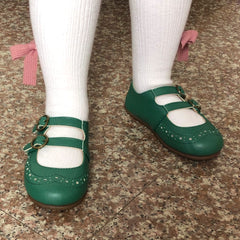 Kids Retro Hollow Leather Loafers - Non-Slip Casual Shoes