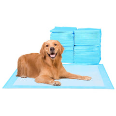 FluffyDream Super Absorbent Waterproof Dog and Puppy Pet Training Pad Housebreaking Pet PadBlue (17.1"X23.6"（50 Pcs）+ 22"x22"（50 Pcs）)