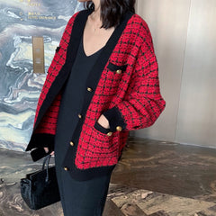 Knit Cardigan, Plaid Coat, Chanel Style Outerwear