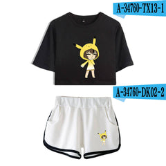 2D Custom Gacha Life Crop Top and Shorts Set