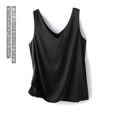 Versatile Women's Solid Silk Satin Tank Top