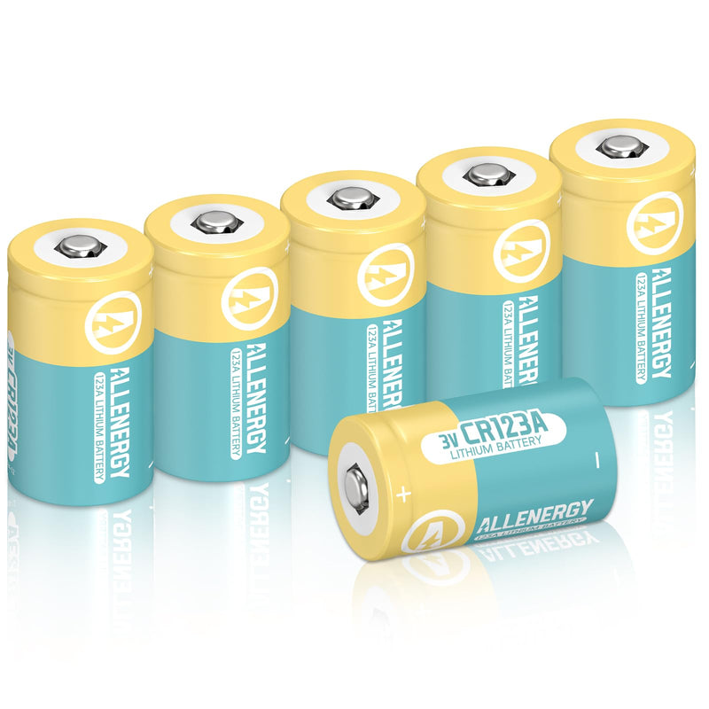 ALLENERGY CR123A 3V Lithium Battery CR17345 3 Volt 123A Batteries 6 Pack High Capacity 10 Years Shelf Life