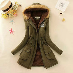 Thick Cotton Coat with Hood and Lamb Fleece Lining