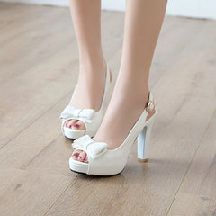 Sweet Color Platform Peep-Toe High Heels for Women