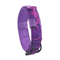 Yunleparks Tactical Dog Collar Heavy Duty Dog Collar with Metal Buckle and Control Handle for Medium Large Dogs Training (Purple Camo Large (Pack of 1))
