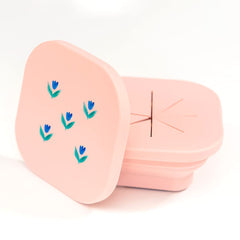 Austin Baby Co Silicone Collapsible Snack Bowl – Reusable Snack Container with Two Specialized Lids – BPA free Dishwasher Safe and Leakproof for Toddlers & Babies