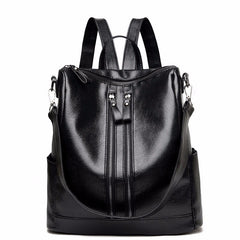 Soft Leather Versatile Backpack for Moms