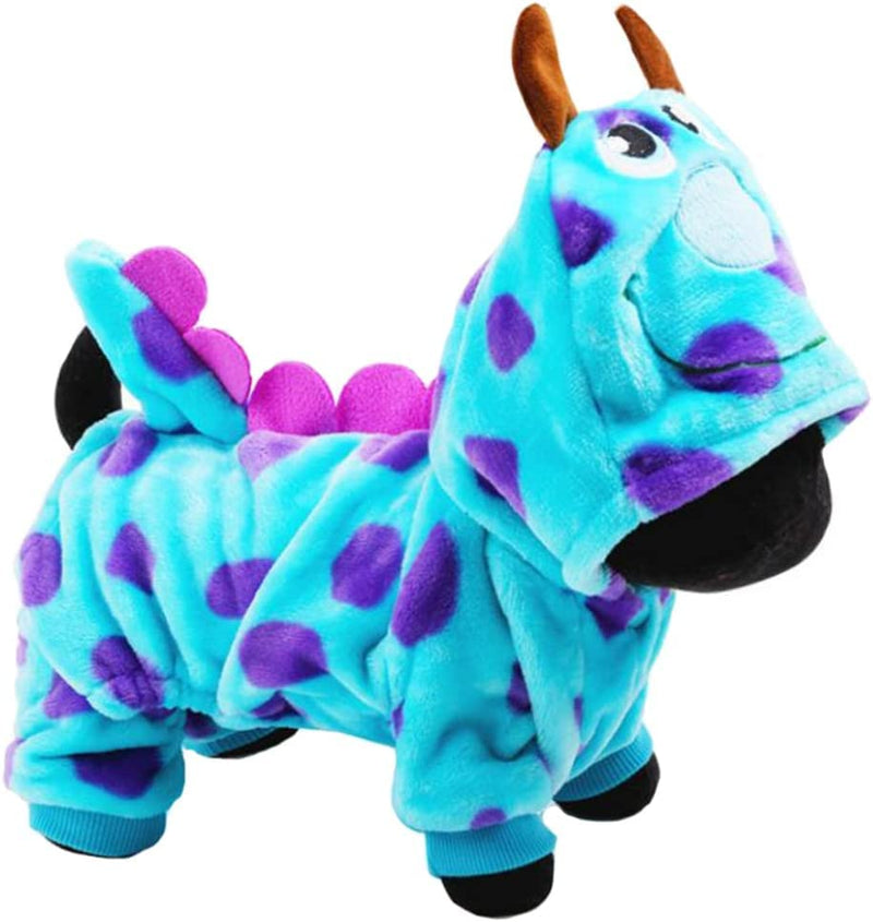 YOUDirect Pet Clothes - Dog Cat Puppy Jacket Apparel Soft Coral Fleece Material Jumpsuit Winter Coat with Hat Coat Hoodie for Teddy Dog Pet Plush Outfit Blue (Large)