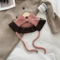 Cute Tethered Color Contrast Knit Beanie Hat