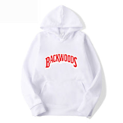 Men's Pullover Hoodie with BACKWOODS Print (Hip-Hop)