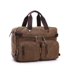 Large 3-in-1 Canvas Business Bag for 17-inch Laptop