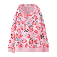 Pastoral Rainbow Striped Pullover Hooded Sweater for Kids