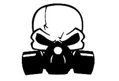 Gas Mask Skull Decal Vinyl Sticker|Cars Trucks Vans Walls Laptop|Black|5.5 x 5.5 in|CCI387
