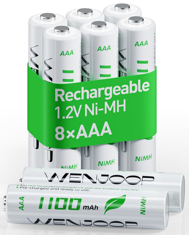 WENJOOP AAA Rechargeable BatteriesPre-Charged and High Capacity 1.2V NiMH 1100mAh High-Performance Triple A Battery