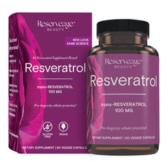 Reserveage Beauty Resveratrol 100 mg Antioxidant Supplement for Heart and Cellular Health Supports Healthy Aging and Immune System Paleo Keto 60 Capsules (60 Servings)