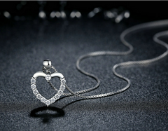 Heart Necklace, 925 Sterling Silver Pendant