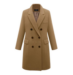 Mid-Length Wool Blend Trench Coat Outerwear